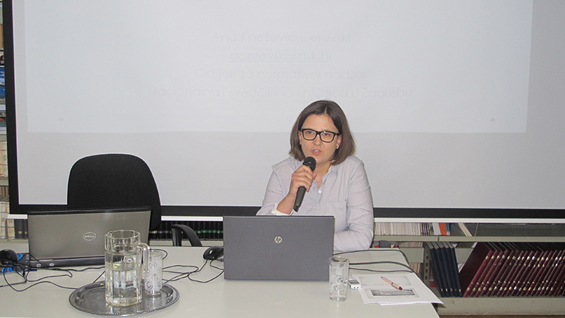 Ana Knezevic Cerovski presenting on the importance of authority control.